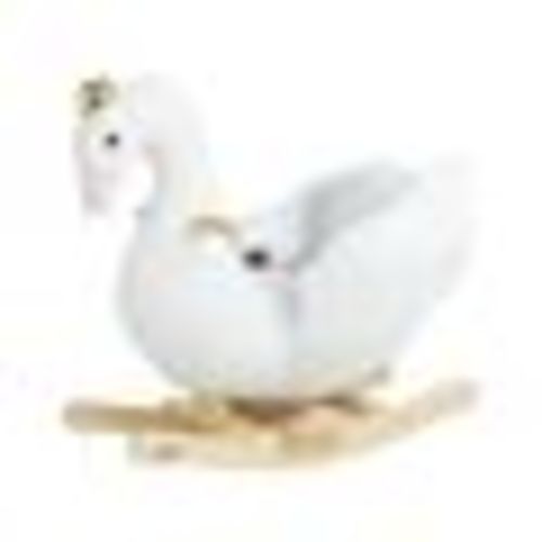 Plush Swan Rocking Horse, White