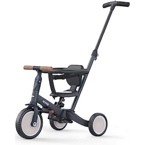 Amazon.com: newyoo TR008 Tricycle for Toddlers 1-3, 5 in 1 Baby Balance Bike, Christmas and Birthday Gift for Boy and Girl, Toddler Bike with Parent Push Handle & Safety Guard, Dark Gray, TR008 : Toys & Games