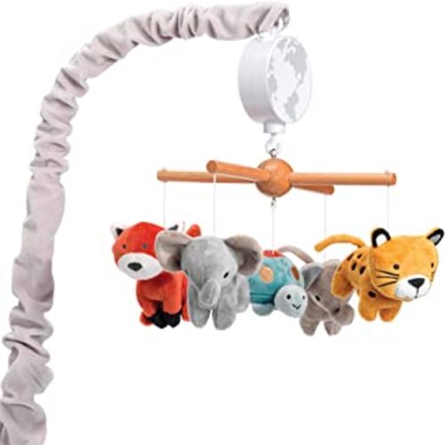 Lambs & Ivy Wild Life Musical Baby Nursery Crib Mobile - Protect The Animals