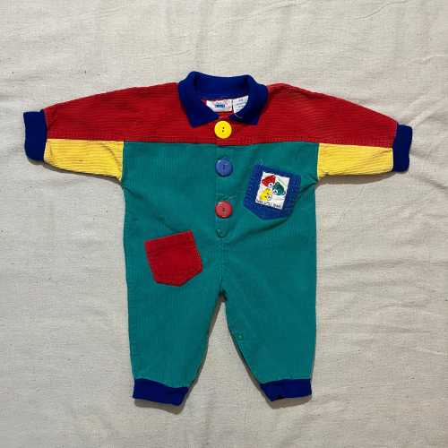 Vintage Willow Bay Onesie Corduroy Three Little Bears Colorblock Kids Baby Toddler 0-6 Months