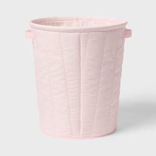 Gingham Floor Kids' Storage Bin Light Pink - Pillowfort™