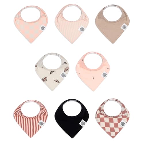 Parker Baby Bandana Drool Bibs 8 Pack Baby Bibs for Boys, Girls, Unisex - Soft & Stylish Teething Bibs for Babies