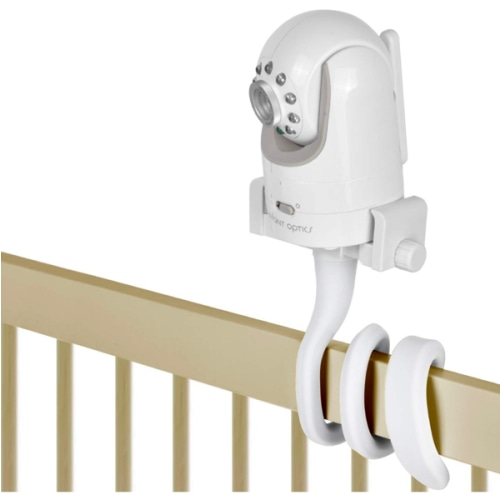 Baby Monitor Mount Camera Shelf Compatible with Infant Optics DXR 8 & DXR-8 Pro and Most Other Baby Monitors,Universal Baby Camera Holder,Attaches to Crib Cot Shelves or Furniture (White)
