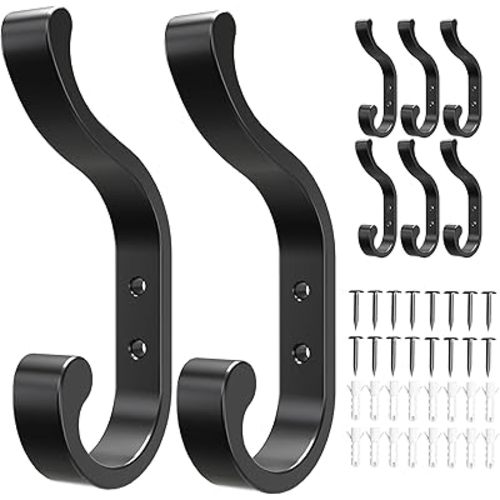 Coat Hanger Wall Mount 8-Pack - Wall Hooks for Hanging Heavy Duty