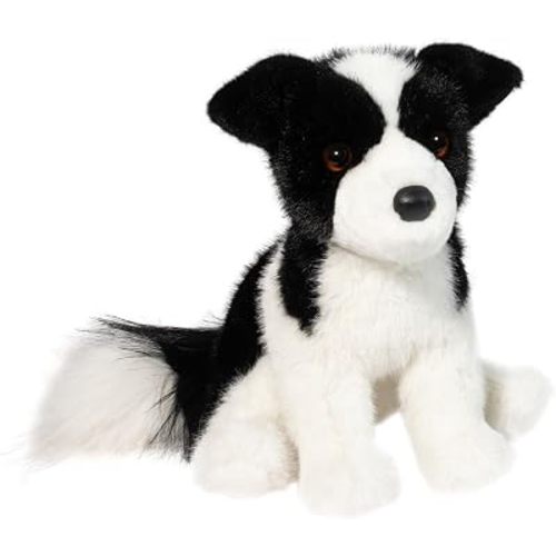 Douglas Herdie Border Collie Plush Stuffed Animal, 11 Inch Soft Realistic Sheepdog Toy – Black & White Puppy Plush for Kids, Gifts & Collectors