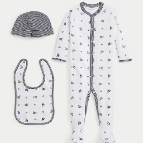 Polo Bear Cotton 3-Piece Gift Set
