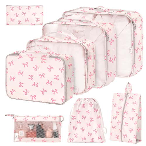 Livhil 8Pcs Packing Cubes for Luggage, Packing Cubes for Travel Luggage Packing Organizers (Bow)