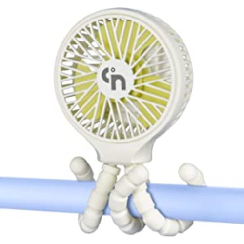 WiHoo Stroller Fan Clip On for Baby Battery Operated Fan Portable Fan Rechargeable Mini Handheld Car Seat Fan Small USB Desk Personal Fan for Stroller Accessories/Crib/Camping/Traveling - 4.5 Inch - White
