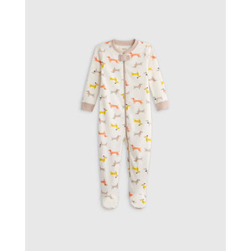 100% Organic Cotton Footie Pajama in Puppies