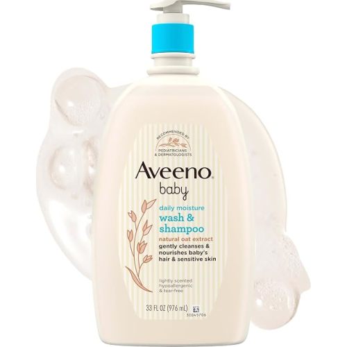 Aveeno Baby Daily Moisture Body Wash & Shampoo with Oat Extract, 33 fl. oz