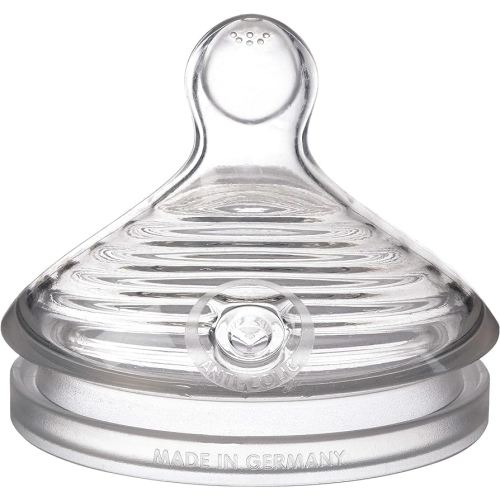 NUK Simply Natural Baby Bottle Nipples - Medium Flow Silicone Extra Soft Anti-Colic Air System BPA-Free Pack of 2