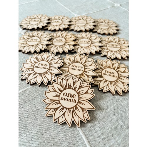 Milestone Signs,Baby Gift,Wooden Month Signs,Baby Shower,Photo Prop,Boho Baby, Boho Nursery,Sunflower,Boho Chic,New Baby Gift, New Baby,Baby