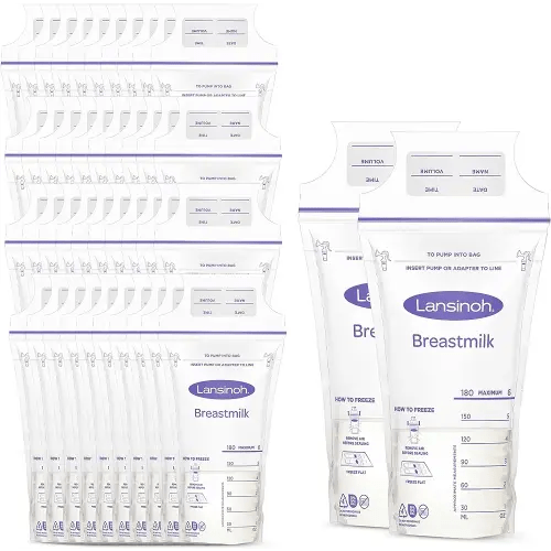 Lansinoh Breastmilk Storage Bags, 200 Count Value Pack, Easy to Use Milk Storage Bags for Breastfeeding, Presterilized, Hygienically Doubled-Sealed, for Refrigeration and Freezing, 6 Ounce