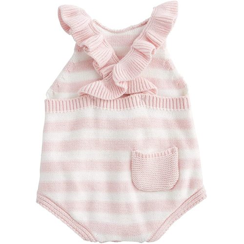 Mud Pie Baby Boys' Knit Pink Stripe Bubble