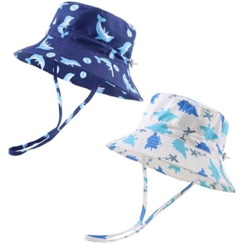 Toddler Boy Sun Hat Summer Baby Bucket Hat Infant Boys Beach Cap UPF 50+ Kids Sun Protection Hat