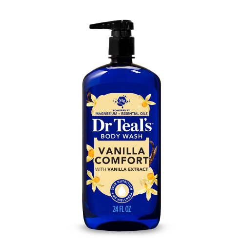 Dr Teal's Vanilla Comfort Body Wash with Pure Epsom Salt, 24 fl oz