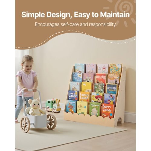 VEVOR Montessori Bookshelf 5-Tier Scalloped Kids Bookshelf Front Facing Toddler Bookcase Dual Hooks for Hanging Backpacks Baby Bookshelf for Kids Room Living Room Entryway Nursury Preschool in the Utility Storage Cabinets department at Lowes.com