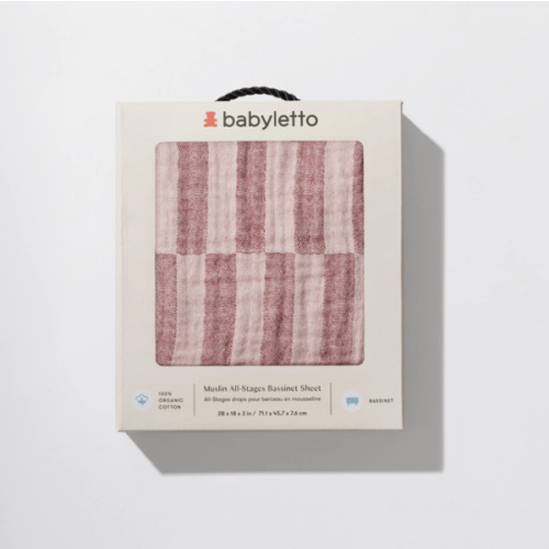 Babyletto All-Stages Bassinet Sheet in GOTS Certified Organic Muslin Cotton