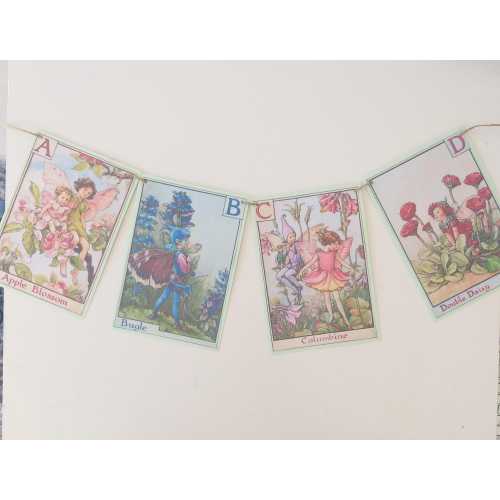 Alphabet Flower Fairy Bunting Cicely Mary Barker, Fairy banner, garland party decoration, Nursery bunting, Nursery decor,