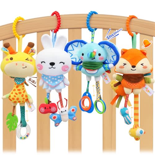 YELUFT Baby Toys for 0 3 6 9 12 Months, Baby Hanging Toys, Car Seat Stroller Crib Gym Baby Rattle Toys with Teether for Newborn Infants Toddlers Baby Boys Girls Gifts