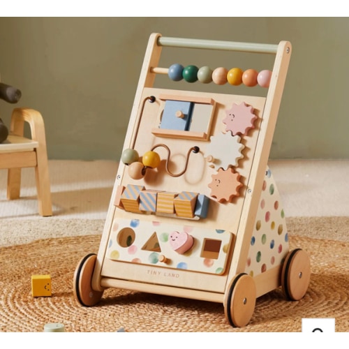 Tiny Land® Versatile Natural Wooden Baby Walker