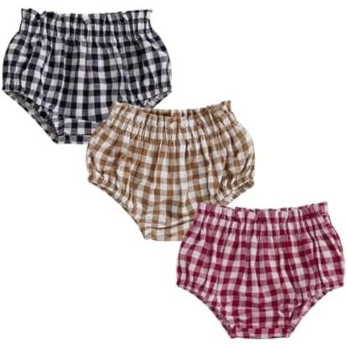 Newborn Infant Baby Girl Boy Plaid Shorts Gingham Diaper Cover Bloomers Panties Underwear Summer Outfits