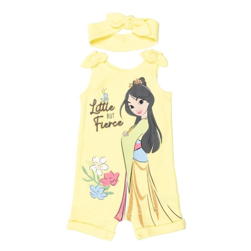 Amazon.com: Disney Princess Mulan Baby Girls Cuddly Sleeveless Romper & Headband Yellow 12 Months: Clothing, Shoes & Jewelry