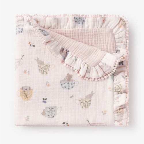 Tea Party Organic Muslin Security Blanket