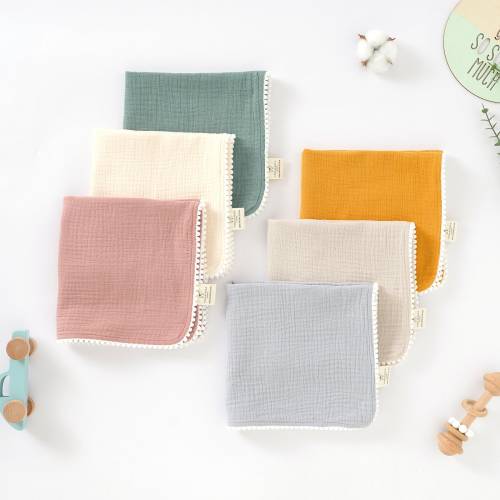Tiny Alpaca | Organic Cotton Muslin | Baby Comforter, Security Blanket for Babies and Toddlers| Pom Pom Designs | 40x40CM