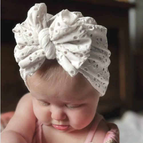 Brinsley | Purely White | Eyelet Headwrap