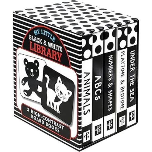 My Little Black and White Board Book Library - Set of 5 High Contrast Board Books (What Does Baby See?)
