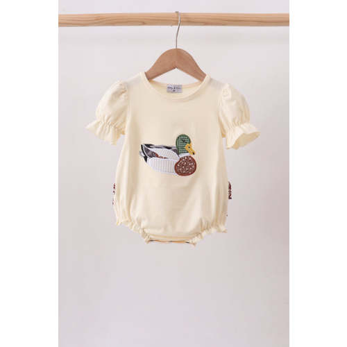 Brown Mallard Applique Ruffle Bubble – HoneyBean