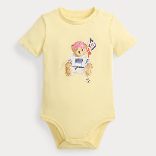 Polo Bear Cotton Jersey Bodysuit