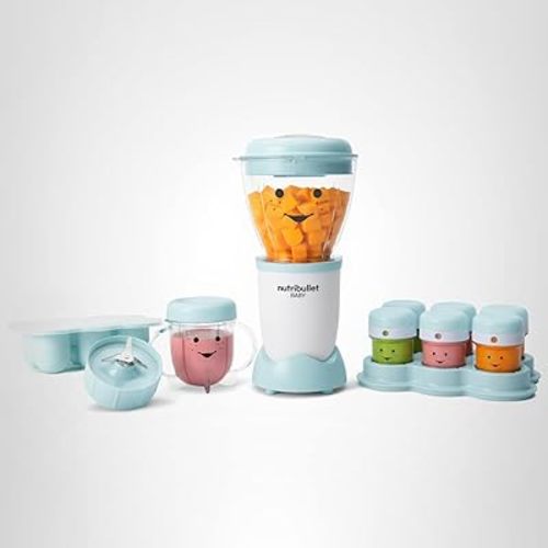 NutriBullet NBY-50100 Baby Complete Food-Making System, 32-Oz, White, Blue, Clear