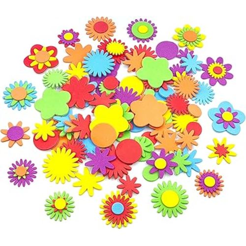 Foam Flower Stickers, Puffy Self Adhesive Shapes Materials,Suitable for Different scenarios and Projects (340, Glitter Butterfly Flower)