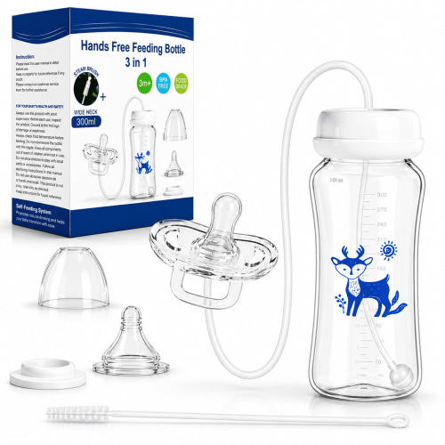 300ml Baby Bottle with Free Speech Function, Smart Talking Baby Bottle with Voice Recording Playback, Interactive Feeding Gift for Newborns Infants Toddlers