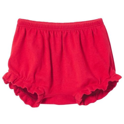 City Threads USA-Made Girls Soft Cotton Bloomer Diaper Cover | Candy Apple - Newborn