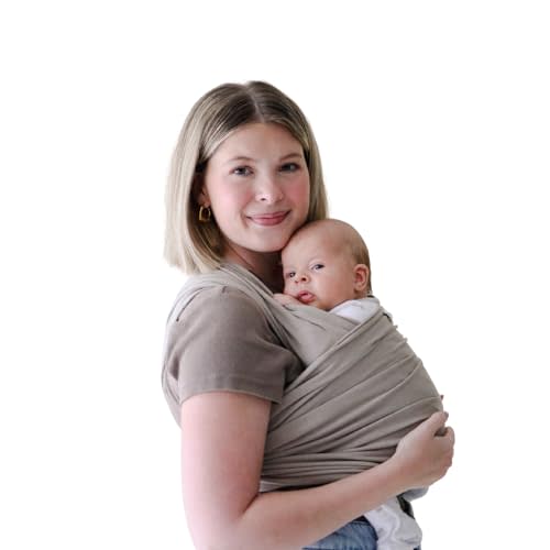 Snuggle Me Organic Cotton Baby Carrier Wrap Newborn to 18 Months - Birch | Hands-Free Baby Wraps Carrier, Easy-Tie Baby Sling Carrier, Baby Wearing Carrier Wrap with Organic Cotton (7-35 lbs)