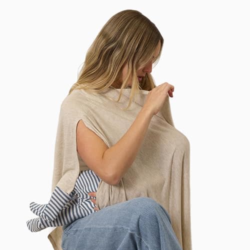 Solly Baby Nursing Cover, Ultra-Breathable, Lightweight Breastfeeding Cover-Up, Buttery-Soft Fabric, Universal Fit, Postpartum Essentials, Newborn Must Haves, Flax