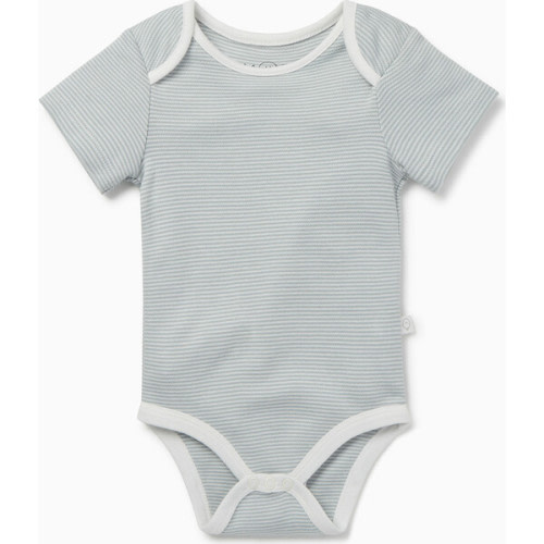 Short Sleeve Bodysuit, Blue Stripe - MORI | Maisonette
