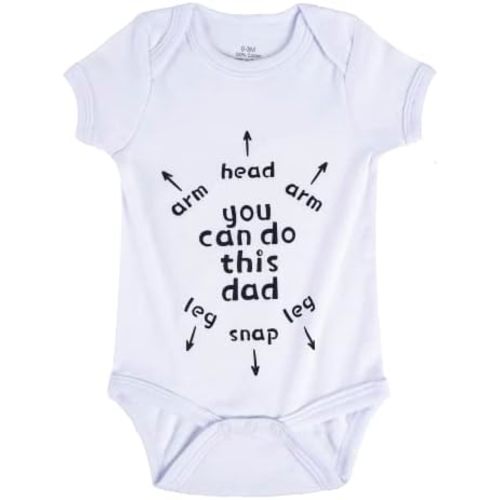 Cnins Funny Baby Bodysuit & Daddy Matching Cotton Outfit for Wild One 1st Birthday, Unisex Newborn Infant Clothes 0-24M