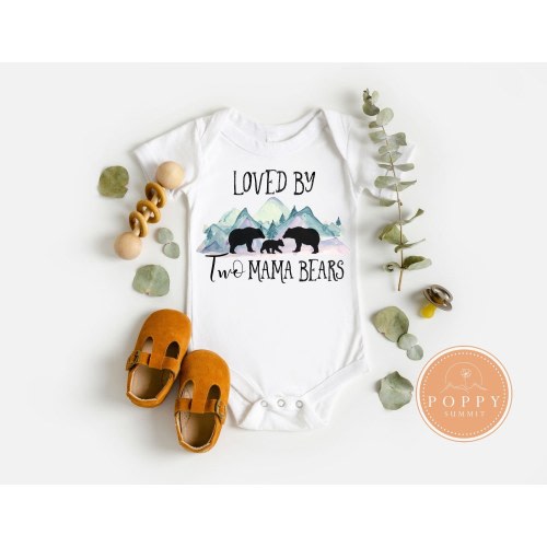 Loved by Two Moms | Lesbian baby bodysuit | Lesbian Pregnancy | LGBT baby gift | Samesex Parents | Two Moms | Lesbian Moms