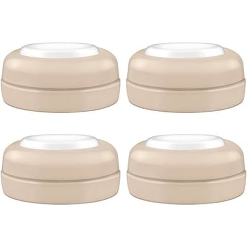 Maymom Screw Lids Aka Travel Caps With Rewritable Sealing Disc Compatible with Avent, Maymom Wide Mouth Bottles; Cap Replace Avent Natural Bottle Sealing Ring and Sealing Disc, 4pcs. (Khaki)