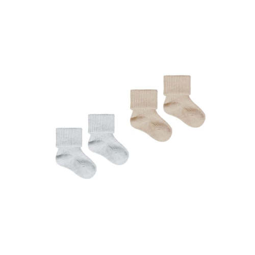 Melange Socks | Taupe + Blue