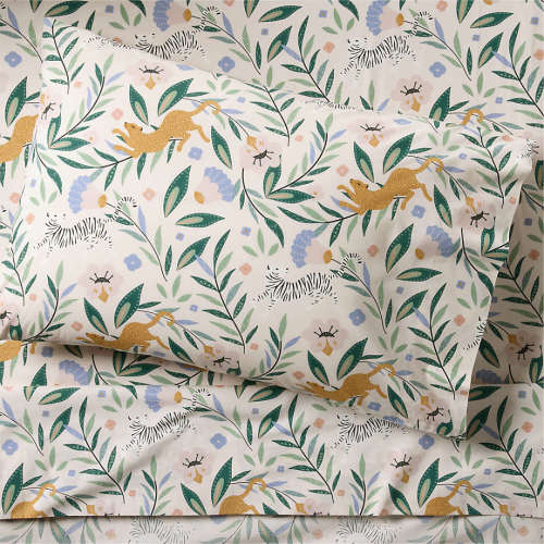 Stay Cool Midnight Marrakech Tiger 100% Organic Cotton Kids Twin Sheet Set