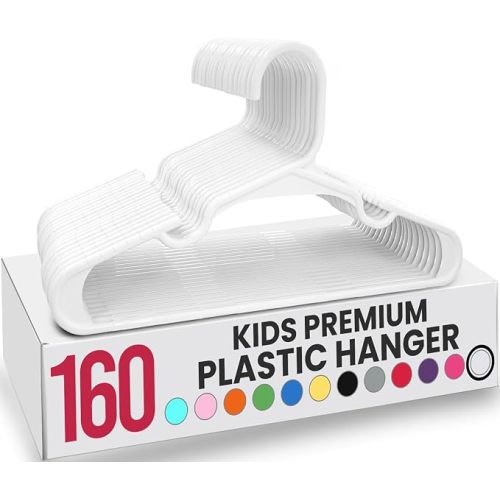 Utopia Home Kids Hangers 60 Pack – 11.5 Inch Baby Closet Hangers White