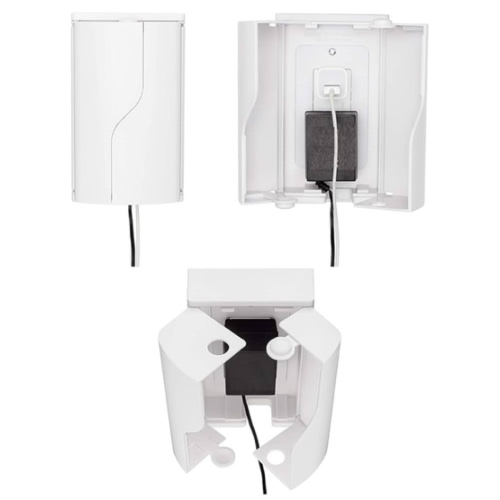 Safety Innovations Twin Door Baby Safety Outlet Cover Box for Babyproofing Outlets - More Interior Space for Extra Large Electrical Plugs and Adapters - Easy to Install - Easy to Use, (1-Pack)