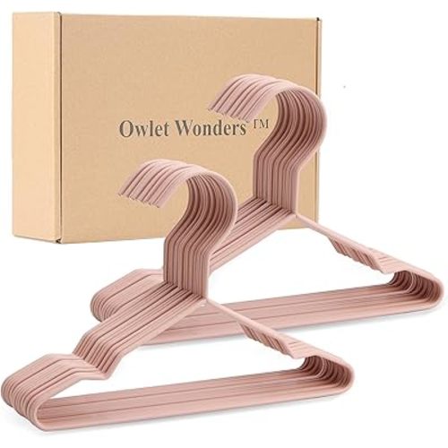 Premium 18 Pack Baby Hanger Set - Metal Rubberized Baby Coat Hangers - Non-Slip Closet Hangers for Babies - Newborn Hangers for Closet - Small Baby Hangers for Toddler Clothes (Pink)