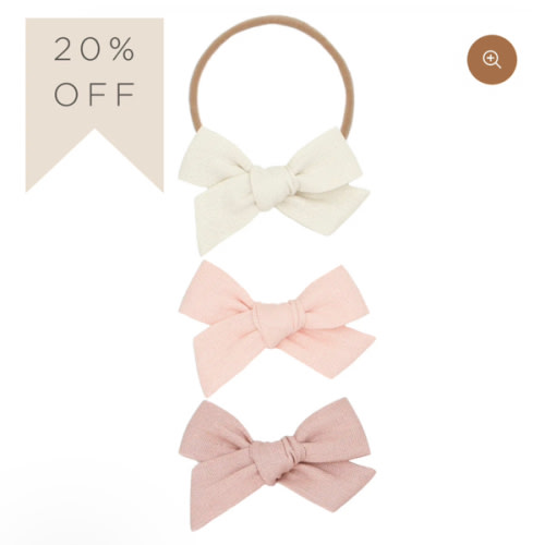 Linen Bow 3 Pack: Ballet Headbands