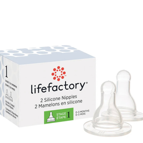 Silicone Nipples Stage 1 for 4oz and 9oz Glass Bottles-2 pack